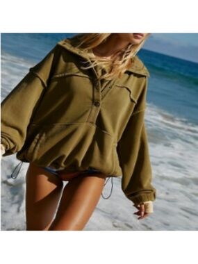 Free People Movement Stash It Pullover Sweatshirt Medium Tobacco